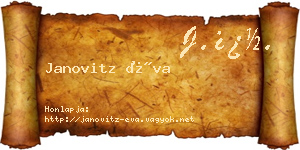Janovitz Éva névjegykártya